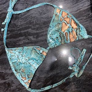 Snake skin competition bikini top posing suit